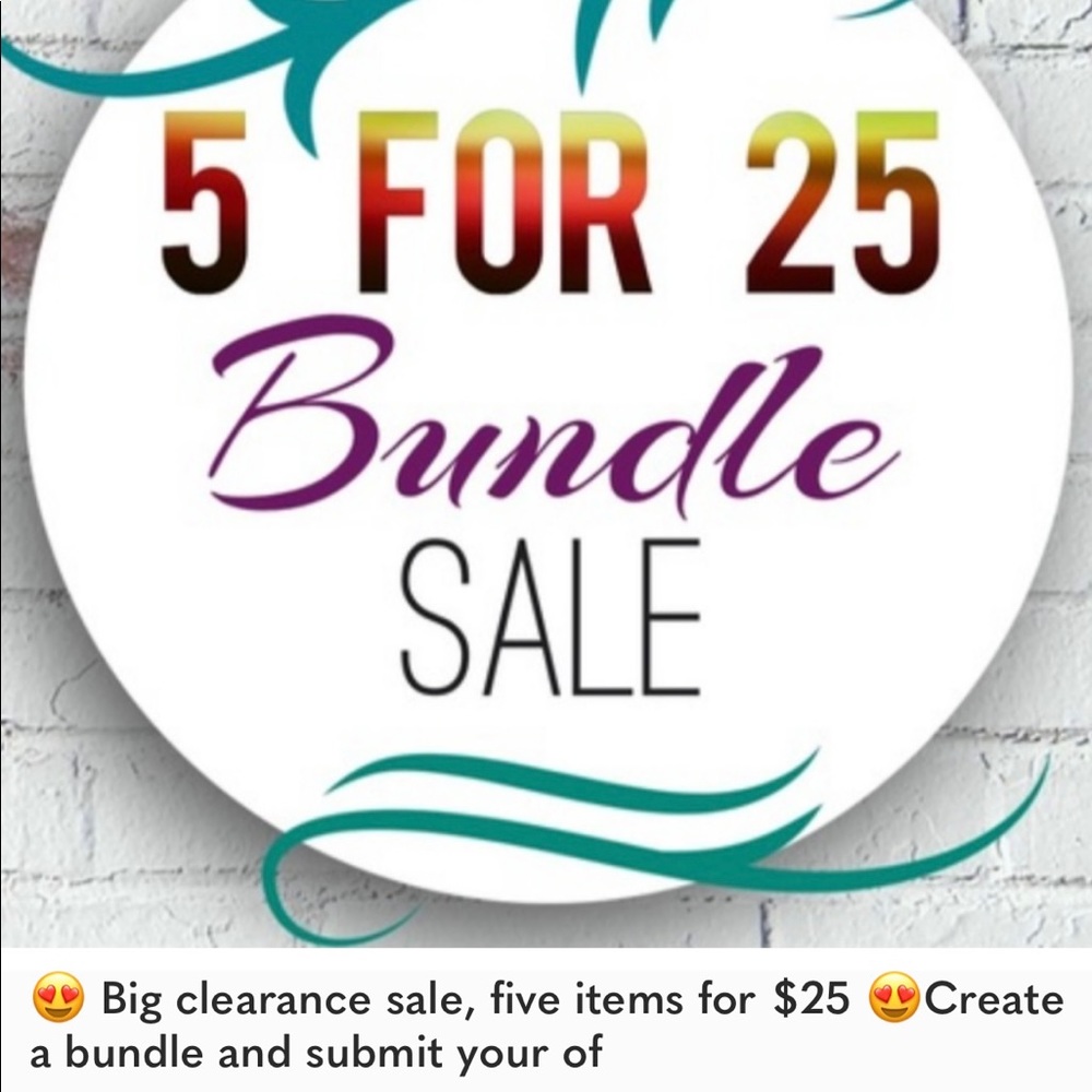 5 for $25 on all clothing items! (Shirts, sweaters, shorts, pants)